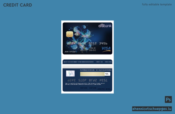 Vorschau auf eine Beispielkarte der Citi Bank Visa für die Elfenbeinküste